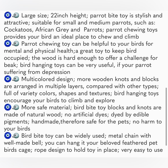 Bird Toys Parrot Toys with Nature Wood Bird Chewing Toys for Small& Medium Birds - Picture 8 of 8